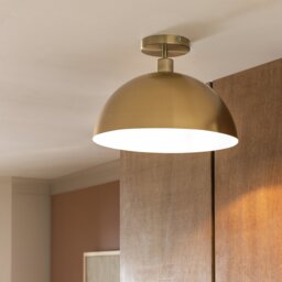 Habitat Steel Mushroom Flush Ceiling Light - Brushed Brass - thumbnail 2