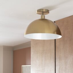 Habitat Steel Mushroom Flush Ceiling Light - Brushed Brass - thumbnail 1