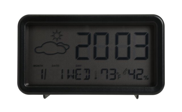 Constant LCD Display Digital Alarm Clock - Black - image 1