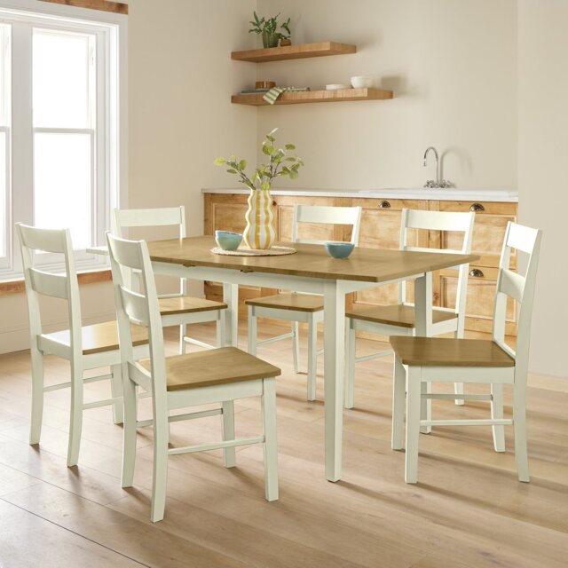 Argos Home Chicago Extending 6 Seater Dining Table - Cream - image 1
