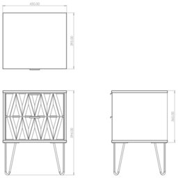 Livara Ready Assembled Bergen 2 Drawer Bedside Table -Walnut - thumbnail 2