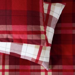 Argos Home Brushed Cotton Check Red Bedding Set - Double - thumbnail 2