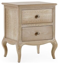 Julian Bowen Camille 2 Drawer Bedside Table - Light Wood - thumbnail 2