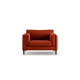 Habitat Newington Velvet Cuddle Chair - Orange - Dark Leg - thumbnail 1