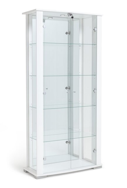 Argos Home Stella 2 Door Glass Display Cabinet - White Gloss - image 1
