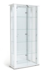 Argos Home Stella 2 Door Glass Display Cabinet - White Gloss - thumbnail 1