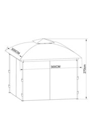 Argos Home 3m x 3m Garden Gazebo with 4 Side Panels - Beige - thumbnail 2