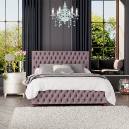 LLB Seren Velvet Kingsize Ottoman Bedframe - Blush - thumbnail 1