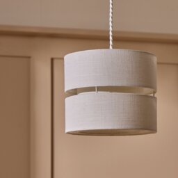 Argos Home Natural Fabric 2 Tier Easy Fit Lampshade - 22cm - thumbnail 1