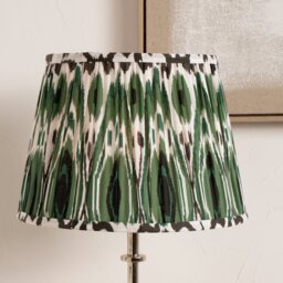 Pacific Izara Green Ikat Mushroom Pleat Lampshade - 30cm - thumbnail 1