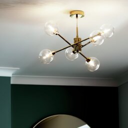 Habitat Sputnik Glass 6 Light Pendant Light - Gold - thumbnail 1