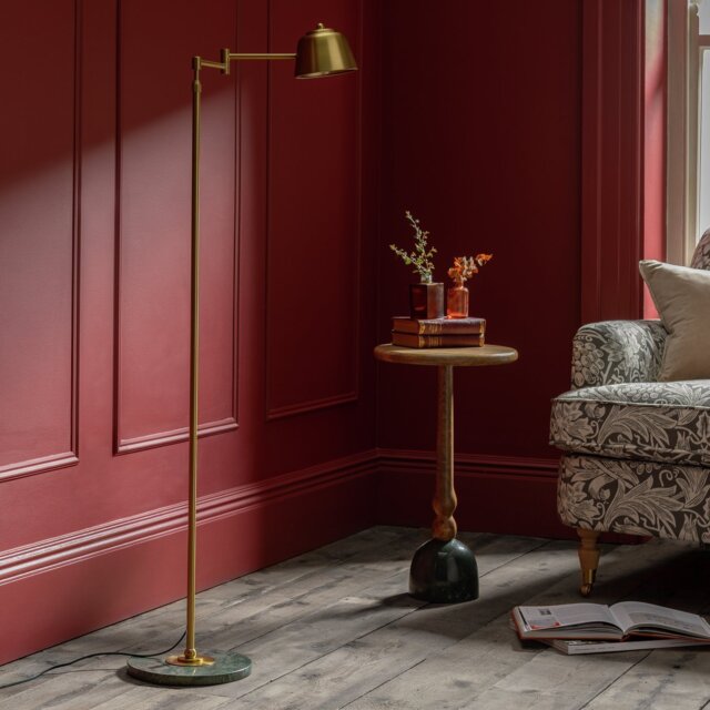 Habitat x Morris & Co. Library Swing Arm Brass Floor Lamp - image 1