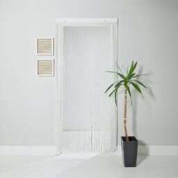 Little Black Book Beaded Door Curtain - White - 91x190cm