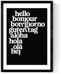 East End Prints Hello World Black Frame Art Print - A2 - thumbnail 2