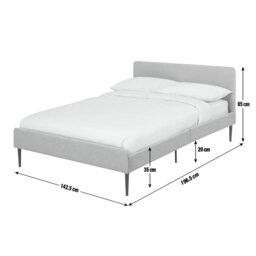 Argos Home Kristopher Double Fabric Bed Frame - Grey - thumbnail 2