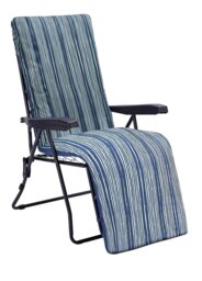 Argos Home Coastal Stripe Garden Relaxer Chair Cushion-Blue - thumbnail 2
