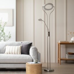 Argos Home Father & Child LED Uplighter Floor Lamp - Chrome - thumbnail 1