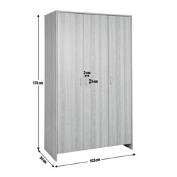 Argos Home Seville 3 Door Wardrobe - Grey Oak Effect - thumbnail 2