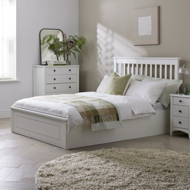 Argos Home Aspley Kingsize Wooden Ottoman Bed Frame - White - image 1