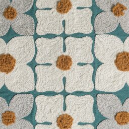 Habitat x Scion Scandi Prairie Cushion - Teal - 43x43cm - thumbnail 2