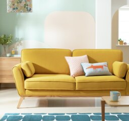 Habitat x Scion Lohko Fabric 3 Seater Sofa - Yellow - thumbnail 2