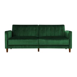 Dorel Pin Velvet Sofa Bed - Green - thumbnail 2