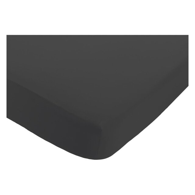 Habitat Washed Plain Charcoal Fitted Sheet - Double - image 1