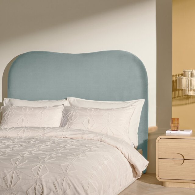 Habitat Mali Velvet Double Headboard - Blue - image 1