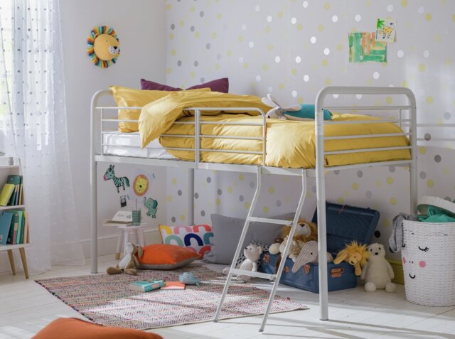 Argos Home Jo Mid Sleeper Metal Bed Frame - Silver - image 1