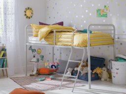 Argos Home Jo Mid Sleeper Metal Bed Frame - Silver - thumbnail 1