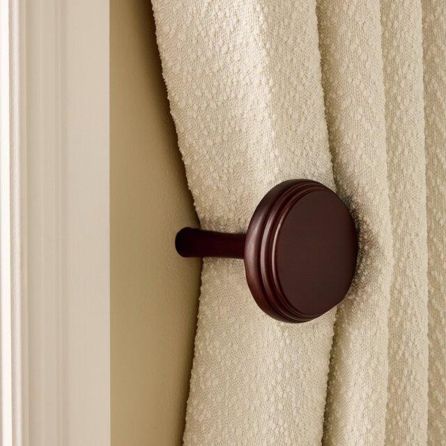 Argos Home 2 Pack Wood Curtain Holdback - Walnut - image 1