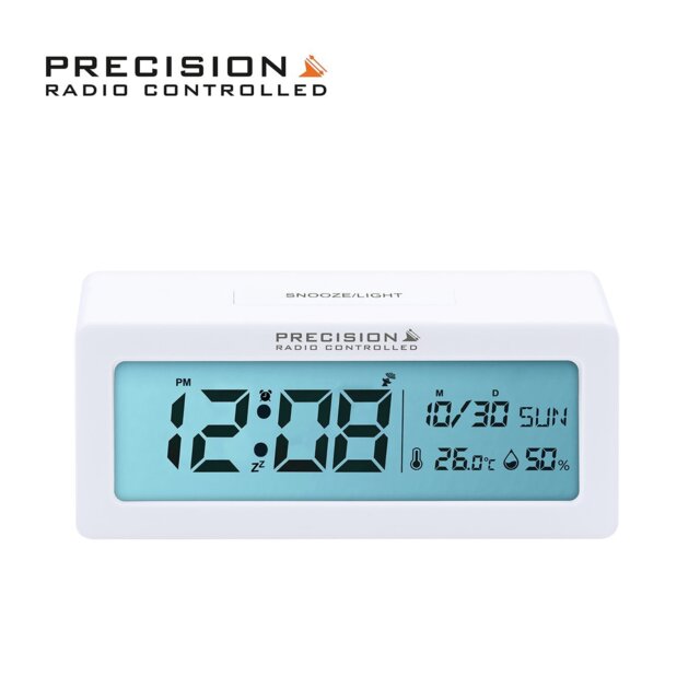 Precision Radio Controlled Alarm Clock - White - image 1