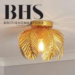 BHS Brooklyn Metal Flush to Ceiling Light - Brass - thumbnail 2
