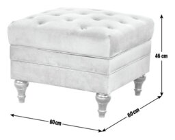 Habitat Chesterfield Velvet Storage Footstool - Blue - thumbnail 2