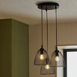 Argos Home Metal 3 Light Cluster Pendant Light - Black - thumbnail 1