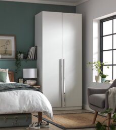 Habitat Munich 2 Door Wardrobe - White - thumbnail 2