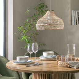 Habitat Natural Rattan Easy Fit Pendant Lampshade - 35cm - thumbnail 1
