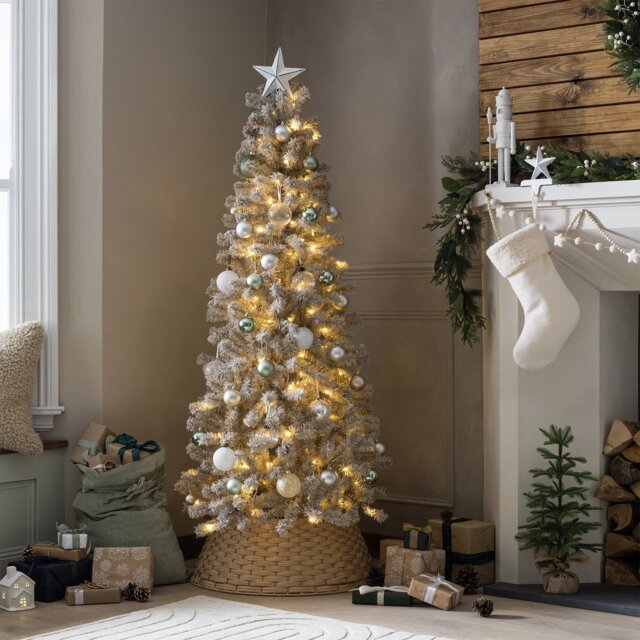 Habitat 6ft Pre lit Snowy Christmas Tree - Beige - image 1