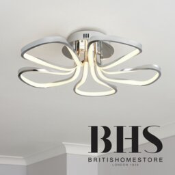 BHS Corolla Metal 5 Petals LED Flush Ceiling Light - Chrome - thumbnail 2