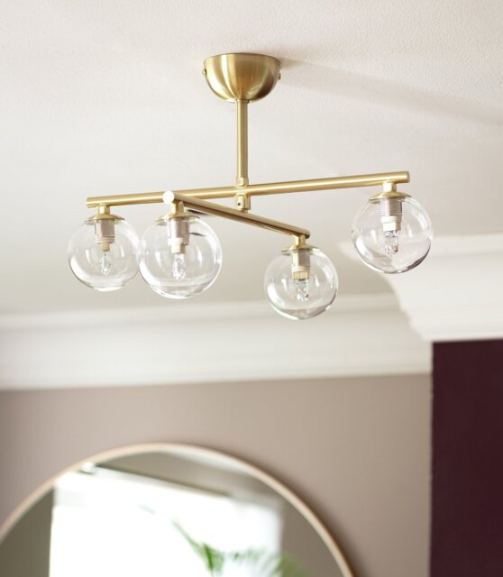 Habitat Chuck 4 Light Flush to Ceiling Light - Brushed Brass - image 1