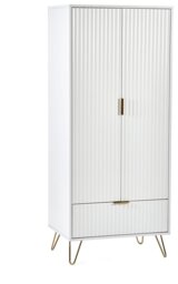 Julian Bowen Murano 1 Drawer 2 Door Wardrobe - White - thumbnail 2