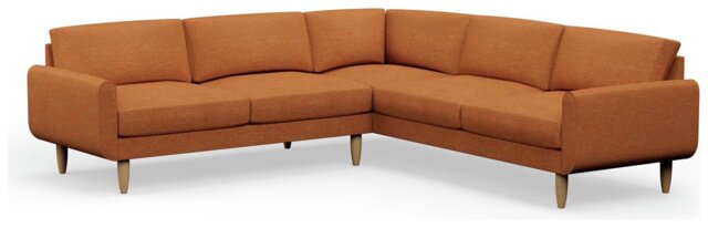Hutch Fabric Round Arm 7 Seater Corner Sofa - Rust - image 1