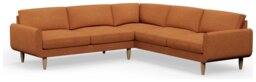 Hutch Fabric Round Arm 7 Seater Corner Sofa - Rust
