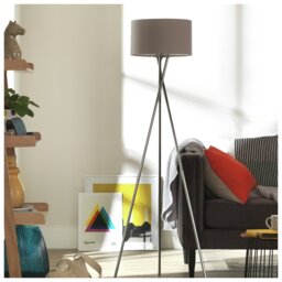 Argos Home Tripod Floor Lamp - Grey and Chrome - thumbnail 1
