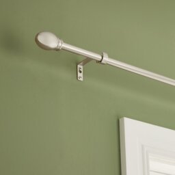 Argos Home Extendable Metal Pommel Satin Nickel Curtain Pole - 120 - 210cm