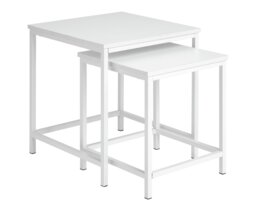 Argos Home Toby Nest of 2 Tables - White - thumbnail 1