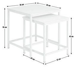 Argos Home Toby Nest of 2 Tables - White - thumbnail 2