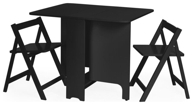 Julian Bowen Gatan Black Dining Table & 2 Black Chairs - image 1