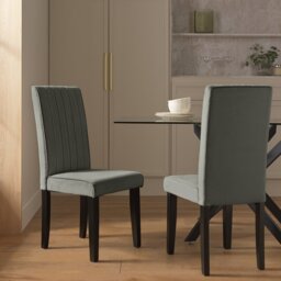 Argos Home Blake Pair of Velvet Dining Chairs - Grey - thumbnail 1
