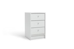 Argos Home Malibu 3 Drawer Bedside Table - White - thumbnail 1
